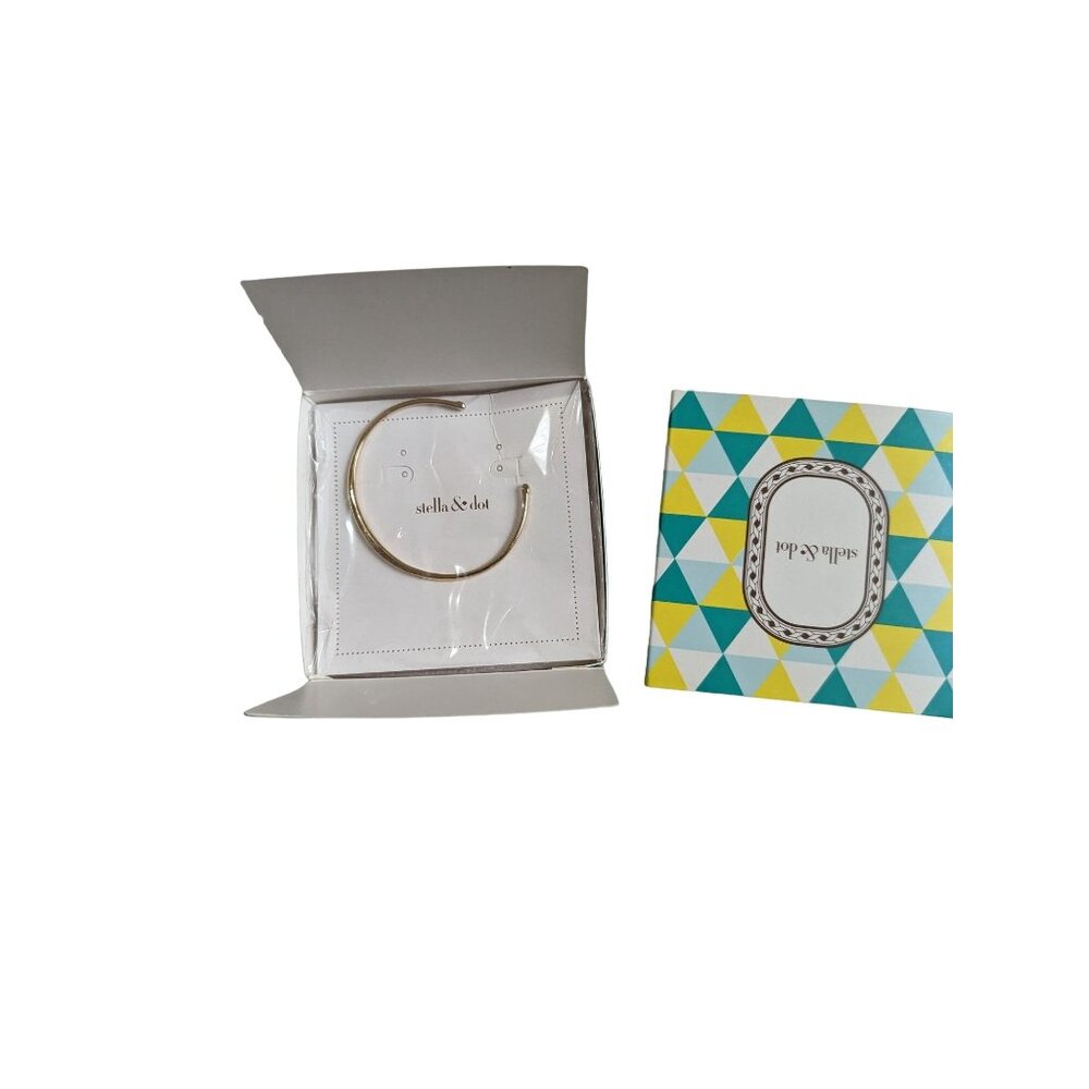 Stella & Dot Diamante Cuff Bracelet Gold Finish New In Box